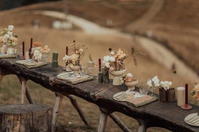 wooden banquet table for hire